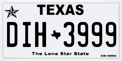 TX license plate DIH3999