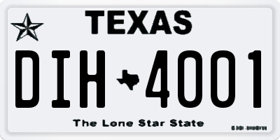 TX license plate DIH4001
