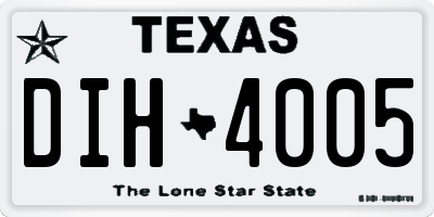TX license plate DIH4005