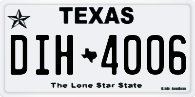 TX license plate DIH4006