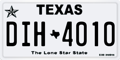 TX license plate DIH4010