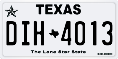 TX license plate DIH4013
