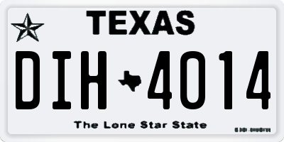 TX license plate DIH4014