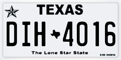 TX license plate DIH4016