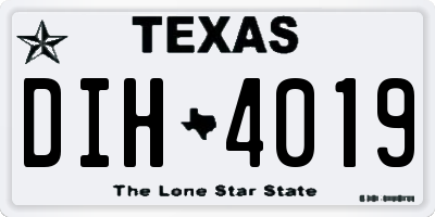 TX license plate DIH4019