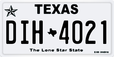 TX license plate DIH4021