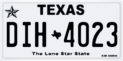TX license plate DIH4023