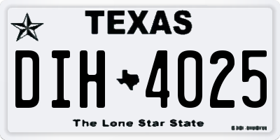 TX license plate DIH4025