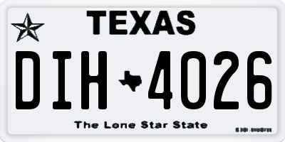 TX license plate DIH4026