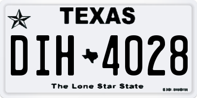 TX license plate DIH4028