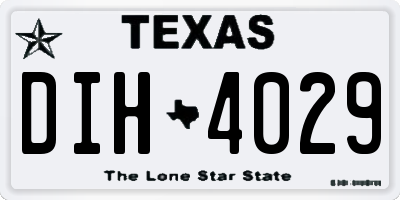 TX license plate DIH4029