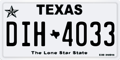 TX license plate DIH4033