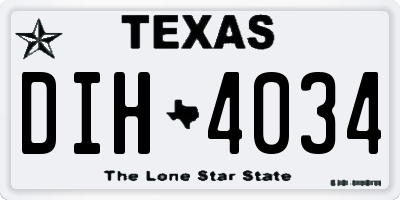 TX license plate DIH4034