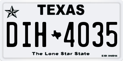 TX license plate DIH4035