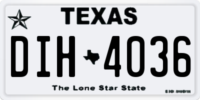 TX license plate DIH4036