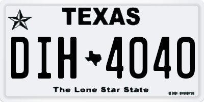 TX license plate DIH4040