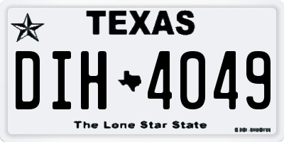 TX license plate DIH4049
