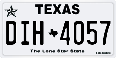 TX license plate DIH4057