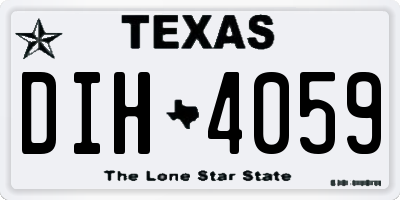 TX license plate DIH4059