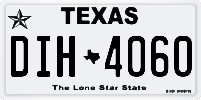 TX license plate DIH4060