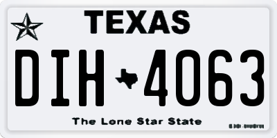 TX license plate DIH4063