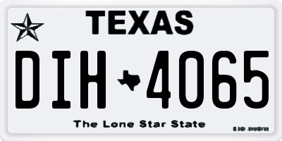 TX license plate DIH4065