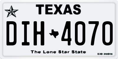 TX license plate DIH4070
