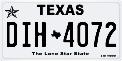 TX license plate DIH4072