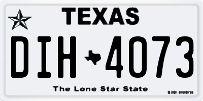 TX license plate DIH4073