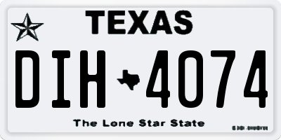 TX license plate DIH4074