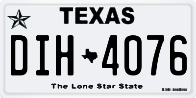 TX license plate DIH4076