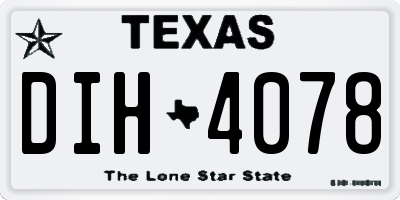 TX license plate DIH4078
