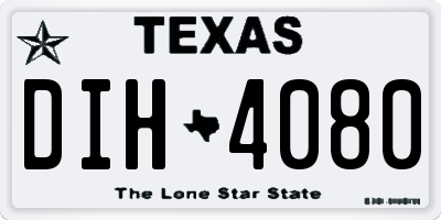 TX license plate DIH4080