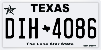 TX license plate DIH4086