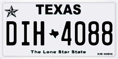 TX license plate DIH4088