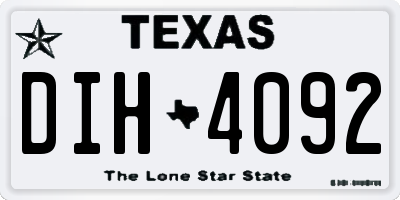 TX license plate DIH4092