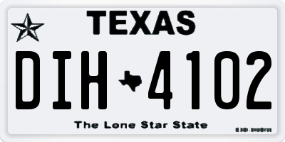 TX license plate DIH4102