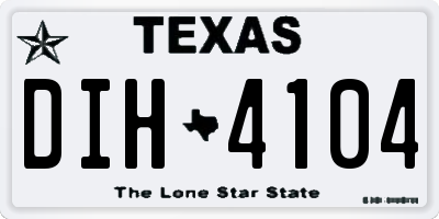 TX license plate DIH4104
