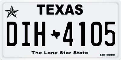 TX license plate DIH4105