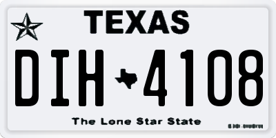TX license plate DIH4108