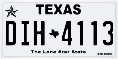 TX license plate DIH4113