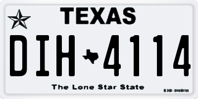 TX license plate DIH4114