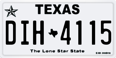 TX license plate DIH4115