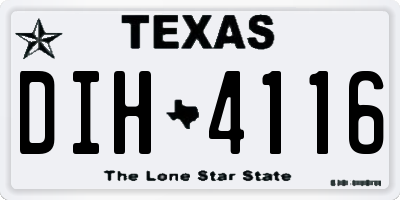 TX license plate DIH4116