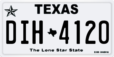 TX license plate DIH4120