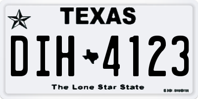 TX license plate DIH4123