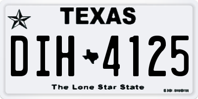 TX license plate DIH4125
