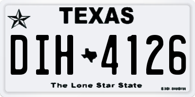 TX license plate DIH4126