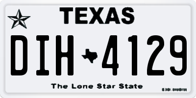 TX license plate DIH4129