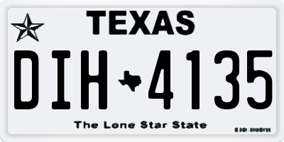 TX license plate DIH4135